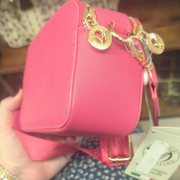 Valentino Pink and Gold Crossbody Bag with Studded Accents. BRAND NEW With Tags - Picture 4 of 7